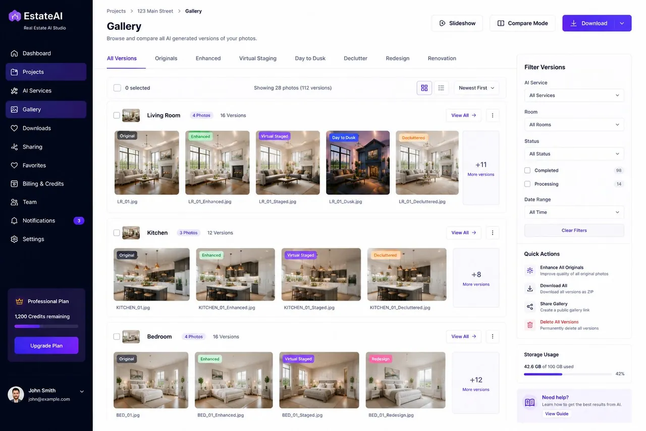 EstateAI Gallery interface